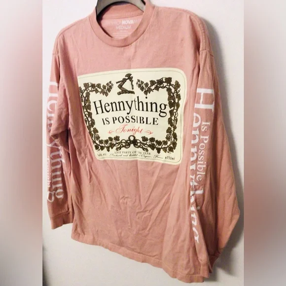 Fashion nova men Hennything is possible long sleeve tshirt size medium - Picture 2 of 6